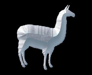 Llama Animal Logo Icon White Stone Sculpture Illustration