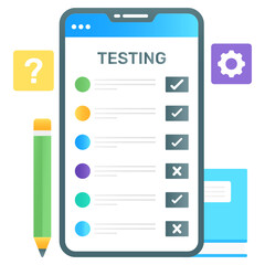 
Online testing vector in editable flat gradient style 
