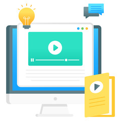 
Video lesson, a trendy flat gradient vector of video streaming 
