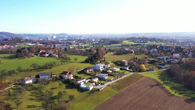 4k aerial footage of Linz