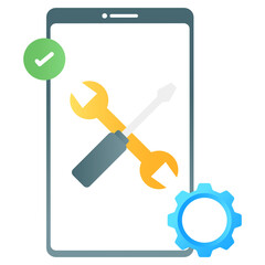 
Smartphone maintenance, gradient vector of mobile repair 
