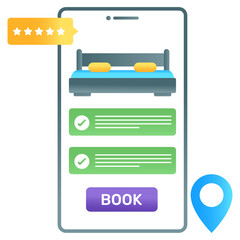 

Flat gradient concept icon of hotel reservation
