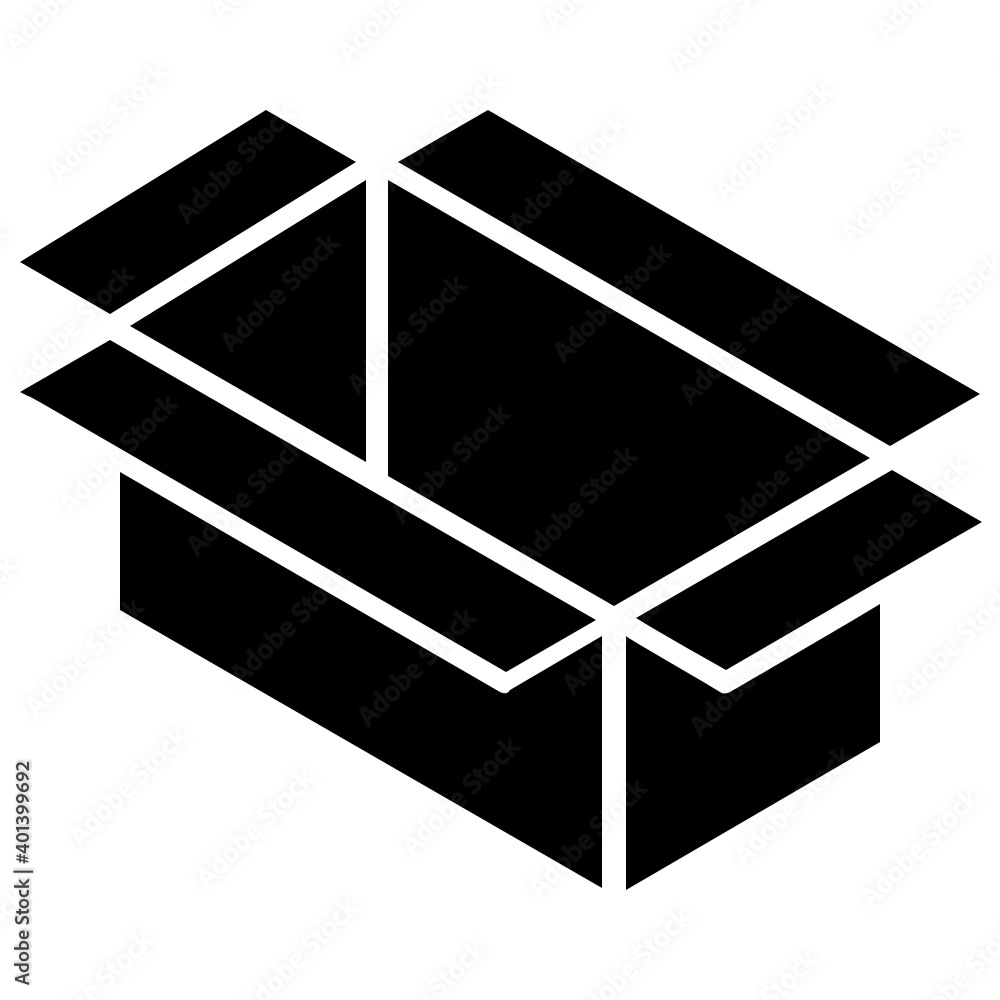 Canvas Prints editable glyph isometric design of open box icon