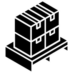 
Editable glyph isometric design of pallet icon
