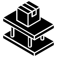 
Editable glyph design of parcel rack icon
