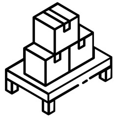 
Editable glyph isometric design of inventory icon
