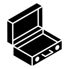 
Editable glyph isometric design of chest box.
