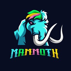 Mammoth mascot logo design vector with LGBT Style