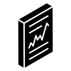 
Editable glyph isometric design of mountain chart icon
