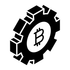 
Icon of bitcoin management in glyph isometric design best for websites and apps 
