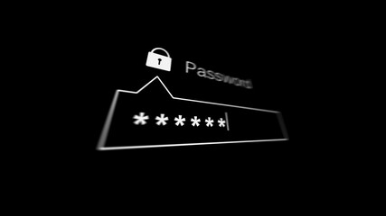 Password notification and lock icon on a black