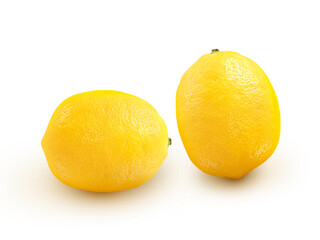 Whole lemon, clipping path, isolated on a white background