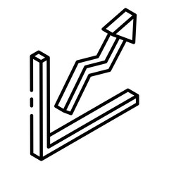 
Analytics chart glyph isometric icon, business growth chart vector 
