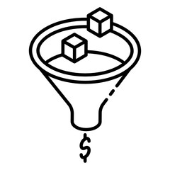 
Editable glyph isometric design of money filtration icon
