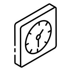 
Glyph isometric design of clock icon 
