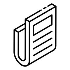 
An icon design of official paper, glyph isometric style 
