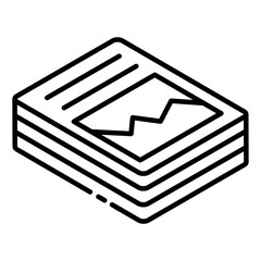 
Editable glyph isometric design of mountain chart icon
