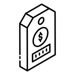 
Dollar sign on card denoting concept of sale tag icon
