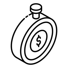 
Dollar inside stopwatch, time is money concept 
