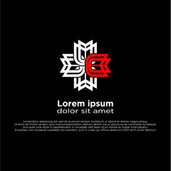 Modern minimalist logo design on black background