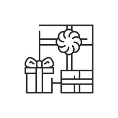 Presents color line icon. Sign for web page. Editable stroke.