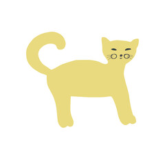 Cat, flat vector illustration, hand drawing