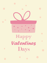 Obraz na płótnie Canvas happy valentines day card with gift vector design