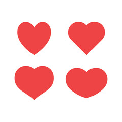 Heart icons collection. Vector designs in shape of hearts. Love , care and valentine's day symbol.