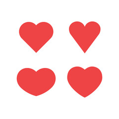 Heart icons collection. Vector designs in shape of hearts. Love , care and valentine's day symbol.