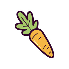 carrot vegetable line and fill style icon vector design