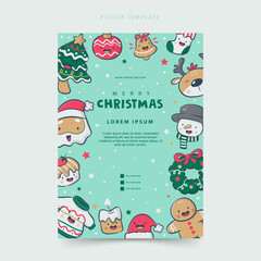 Hand drawn poster Merry Christmas