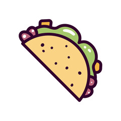 taco line and fill style icon vector design