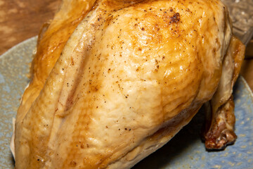 A close up of a cooked chicken
