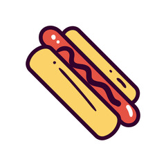 hot dog line and fill style icon vector design