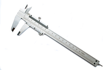 Metal cernier caliper isolated on white background