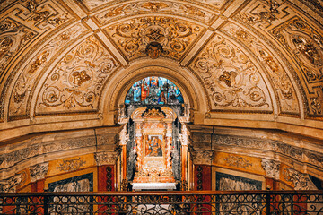 Interior of Turin cathedral, famous cathedral of historical importance, Italy