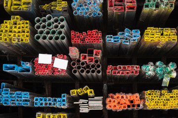 metal pipes and background photo closeup objects