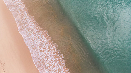 The top view of a beautiful beach.