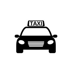 Simple illustration of taxi car icon for web design isolated on white background