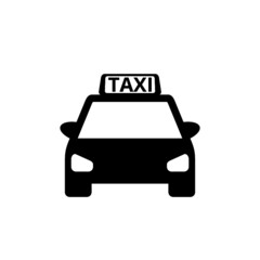 Simple illustration of taxi car icon for web design isolated on white background