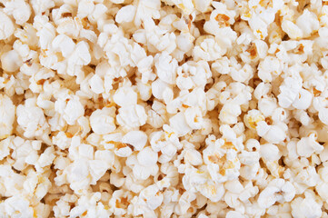 Close up of tasty yellow Popcorn texture background