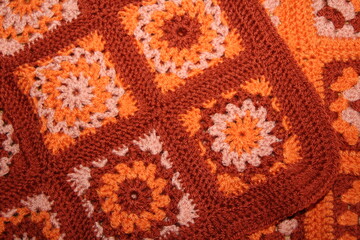 Crochet blocks of granny squares in autumn colours crochetted by me
