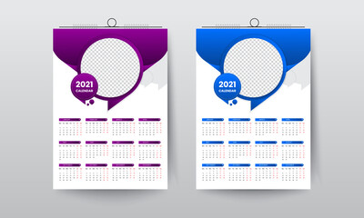 2021 calendar, Modern calendar design template, Professional office calendar design