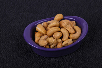 Cashew nuts heap in the bowl