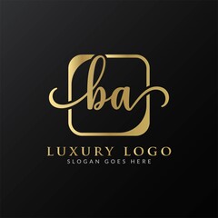 Initial BA Letter Logo Creative Modern Typography Vector Template. Creative Luxury Letter BA Logo Vector.