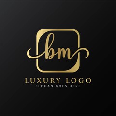 Initial BM Letter Logo Creative Modern Typography Vector Template. Creative Luxury Letter BM Logo Vector.