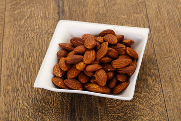 Almonds nuts heap