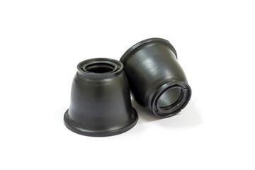 Tie-rod end boot on white background, Isolated, Car maintenance service.