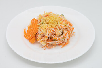 Japanese Crab Salad on a White Plate