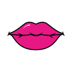 female pink lips icon, colorful design